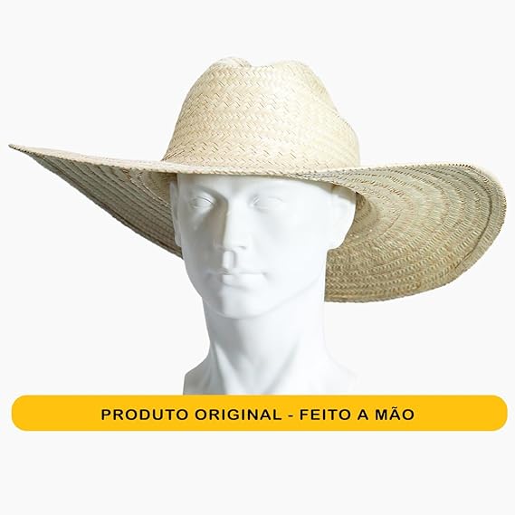 Chapéu Cowboy Country Palha Traçado Feito a Mão