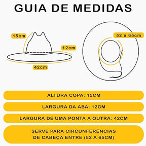 Chapéu Cowboy Country Palha Traçado Feito a Mão
