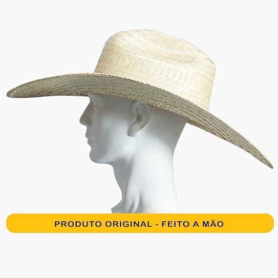 Chapéu Cowboy Country Palha Traçado Feito a Mão