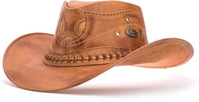 Chapéu Americano Country em Couro Legitimo Cowboy