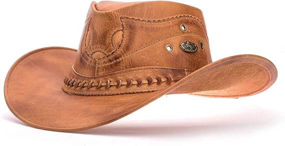 Chapéu Americano Country em Couro Legitimo Cowboy